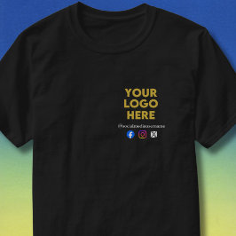Custom Logo and Social Media Business T Shirt