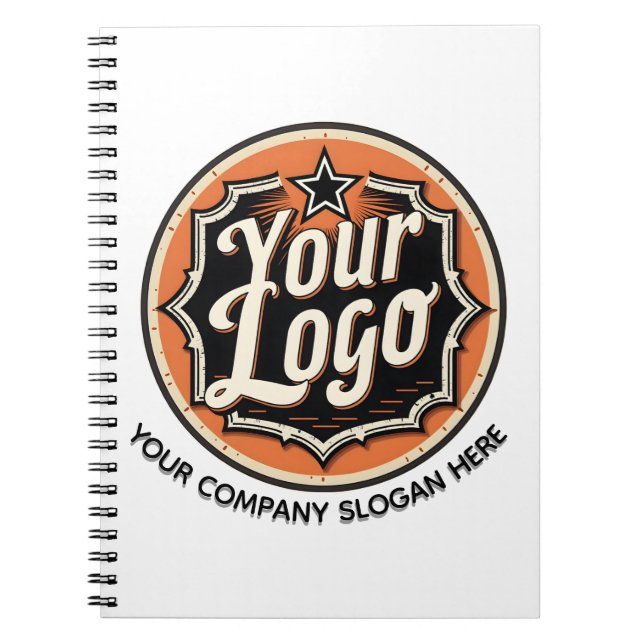 Custom Logo and Text Business Anteckningsbok (Framsidan)