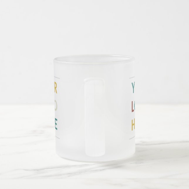 Custom Logo and Text Business Frosted Glass Coffee Frostad Glasmugg (Handtag)