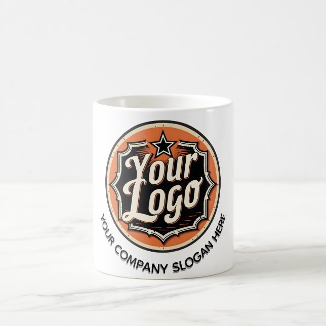 Custom Logo and Text Business Kaffemugg (Center)