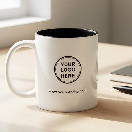 Custom Logo and Website Modern Promotional Två-Tonad Mugg
