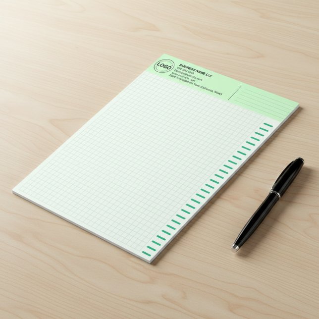 Custom Logo, Big Green Engineering Graph Paper Pad Anteckningsblock (logo graph paper for architects, ruled engineering paper templates)