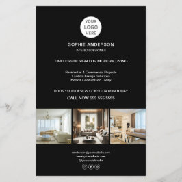 Custom Logo Black Professional Business Flygblad