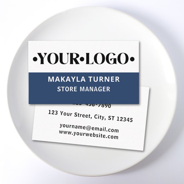 Custom Logo Blue Visitkort (Skapare uppladdad)