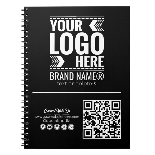 Custom Logo, Business or Brand Logo Personalized  Anteckningsbok (Framsidan)