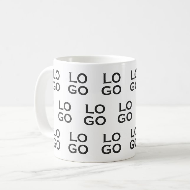 Custom Logo Business or Company on White Kaffemugg (Framsida vänster)