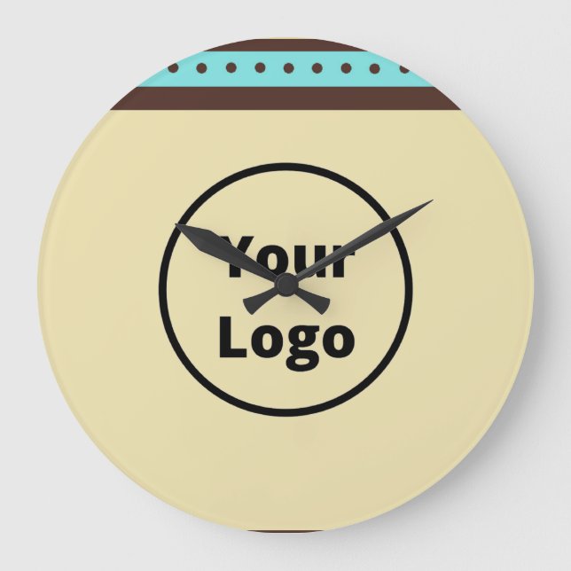 Custom logo circles and stripes pattern stor klocka (Framsida)