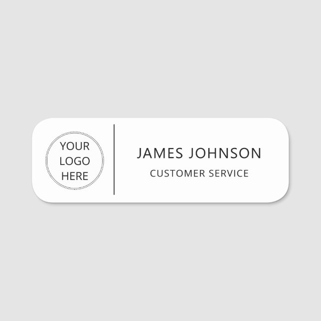 Custom Logo Customer Service Employee Name Namnbricka (Framsida)