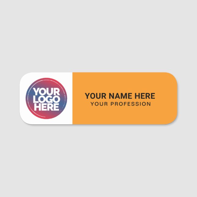 Custom Logo Employee magnetic or safety pin Namnbricka (Framsida)