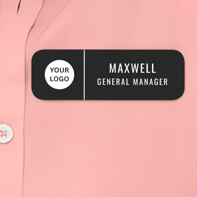 Custom Logo Employee Staff Safety Pin Black Namnbricka (Skapare uppladdad)