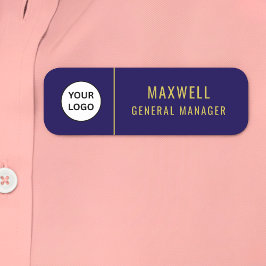 Custom Logo Employee Staff Safety Pin Blue Namnbricka