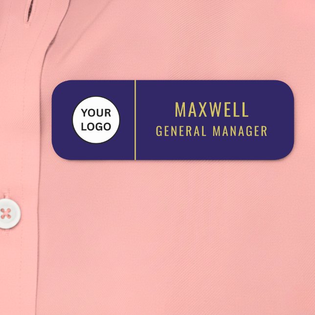 Custom Logo Employee Staff Safety Pin Blue Namnbricka (Skapare uppladdad)