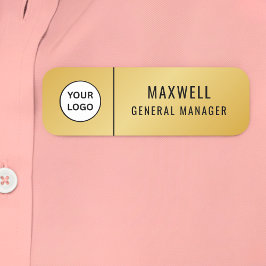 Custom Logo Employee Staff Safety Pin Gold Namnbricka