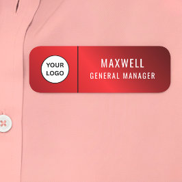 Custom Logo Employee Staff Safety Pin Red Namnbricka