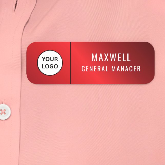 Custom Logo Employee Staff Safety Pin Red Namnbricka (Skapare uppladdad)