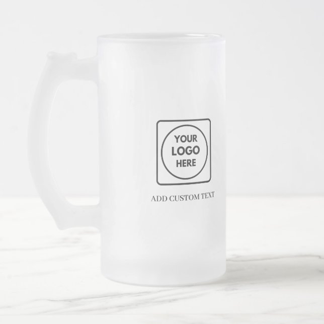 Custom Logo Frosted Beer Promo No Min mug Frostat Ölglas (Vänster)