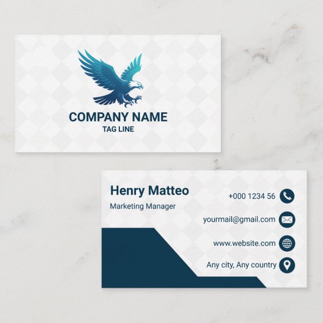 Custom Logo Geometric Business Card Corporate Visitkort (Fram/baksida)