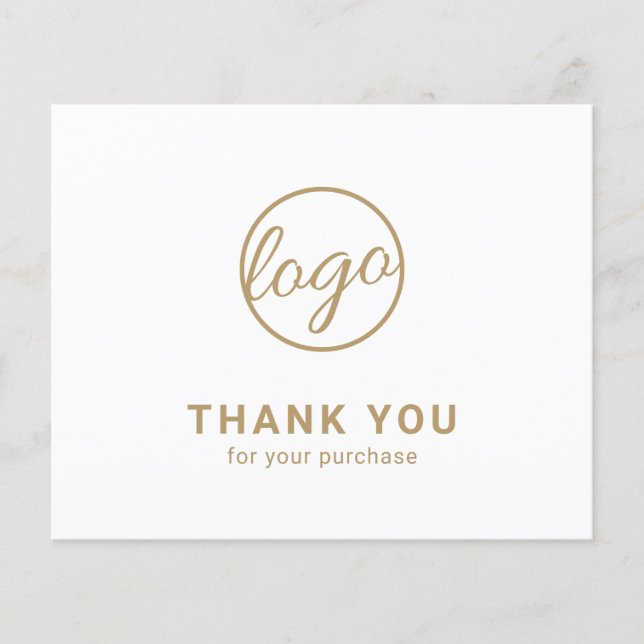 Custom Logo Gold Budget Thank You Card (Framsida)