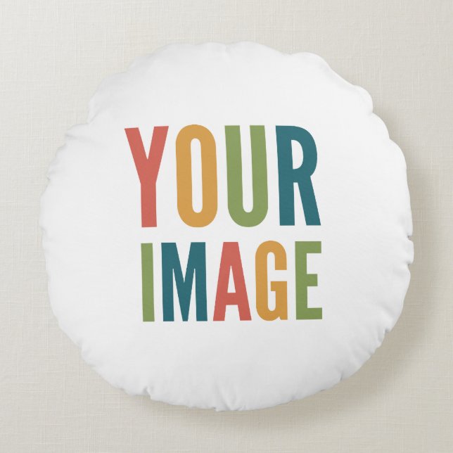 Custom Logo Here | Add Your Own Design Rund Kudde (Framsidan)