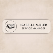 Custom Logo Magnetic Or Safety Pin Beige Small