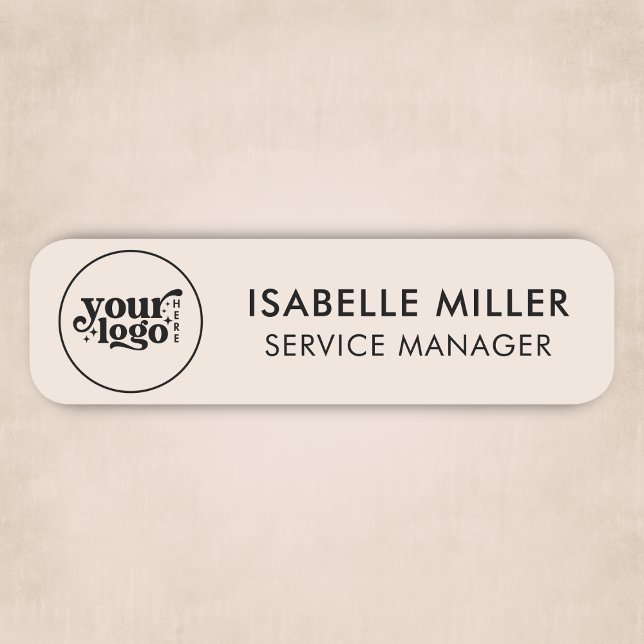 Custom Logo Magnetic Or Safety Pin Beige Small Namnbricka (Custom Logo Magnetic Or Safety Pin Beige Small Name Tag)
