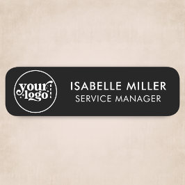 Custom Logo Magnetic Or Safety Pin Black Small Namnbricka