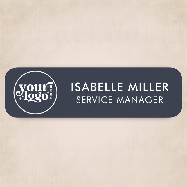 Custom Logo Magnetic Or Safety Pin Navy Small Namnbricka (Custom Logo Magnetic Or Safety Pin Navy Small Name Tag)