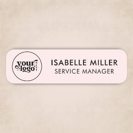 Custom Logo Magnetic Or Safety Pin Pink Small Namnbricka