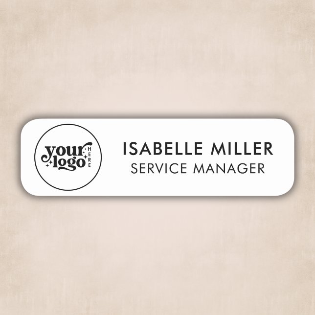 Custom Logo Magnetic Or Safety Pin White Small Namnbricka (Custom Logo Magnetic Or Safety Pin White Small Name Tag)