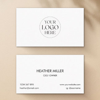 Custom Logo Modern Minimalist Black and White      Visitkort
