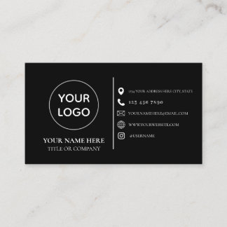 Custom logo modern minimalist social media icons b visitkort