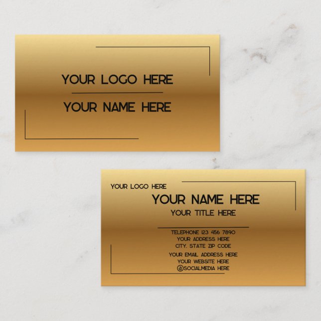 Custom Logo Name Minimalist Modern Professional Visitkort (Fram/baksida)