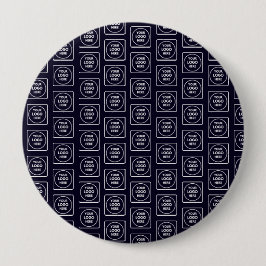 Custom Logo or Image Repeating Navy Blue Design Knapp
