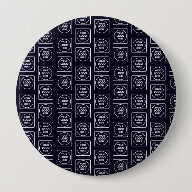 Custom Logo or Image Repeating Navy Blue Design Knapp (Framsida)
