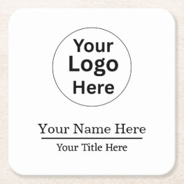 Custom Logo Photo Name Simple  Minimal  Underlägg Papper Kvadrat