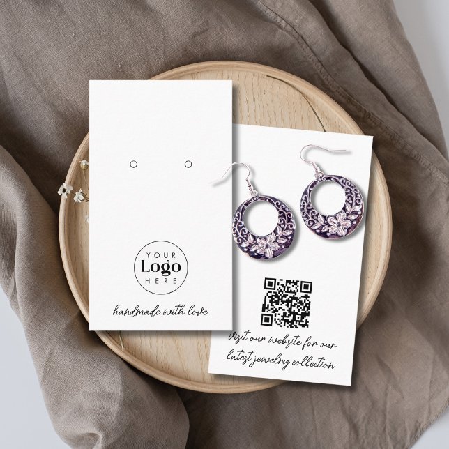 Custom Logo QR Code Jewelry Earring Display Card Visitkort (Skapare uppladdad)