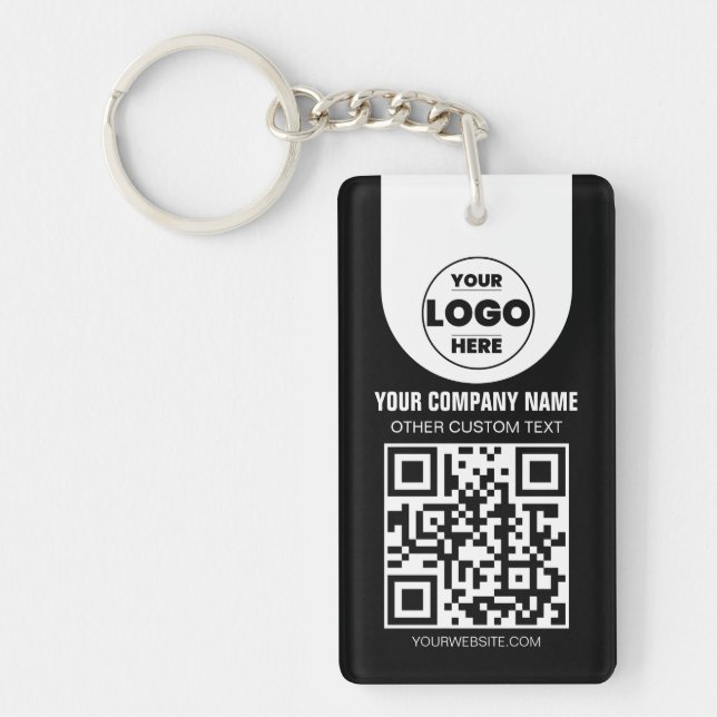 Custom Logo & QR Code Keychain | Business Promo Gi Nyckelring (Framsidan)