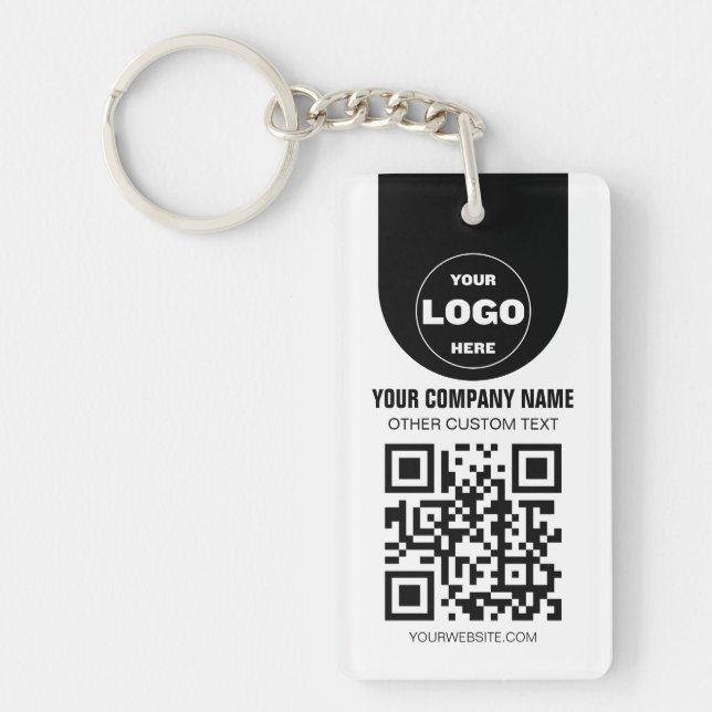 Custom Logo & QR Code Keychain | Business Promo Gi Nyckelring (Framsidan)