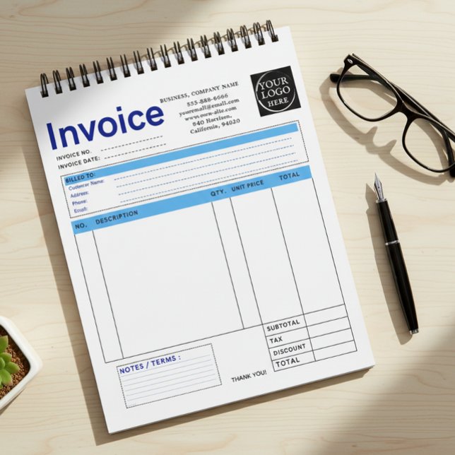 Custom Logo Small Business Invoice Sales Receipt B Anteckningsblock (Skapare uppladdad)