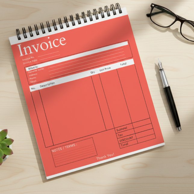 Custom Logo Small Business Invoice Sales Receipt R Anteckningsblock (Skapare uppladdad)