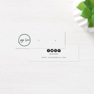 Custom logo social media stud earring display card litet visitkort
