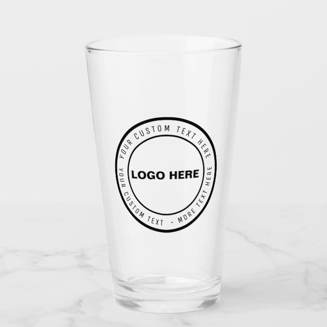 Custom Logo & Text Beer Glass | Personalised Gift Glaskopp (Framsida)