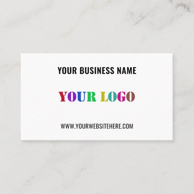 Custom Logo Text Promotional Business Card Example Visitkort (Framsida)