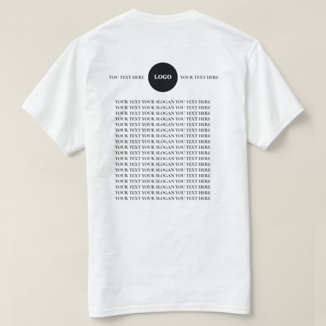 Custom Logo Text  T-Shirt (Design baksida)