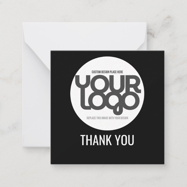 Custom Logo Thank You Cards with QR Code  Anteckningskort (Framsida)