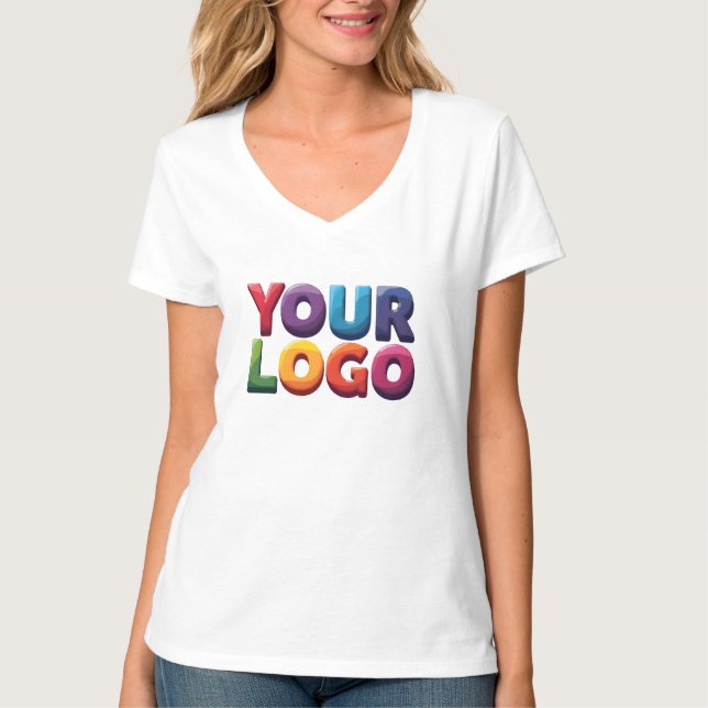 Custom Logo|Upload Your Logo | Business & Brand  T Shirt (Framsida)