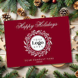 Custom Logo Wine Christmas Business Thank You Card Julkort