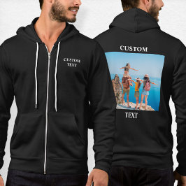 Custom Logo Zipped Hoodie, Your Own Text Photo Zip T Shirt