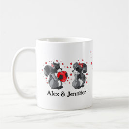 Custom Love Couple Names Personalized Kaffemugg