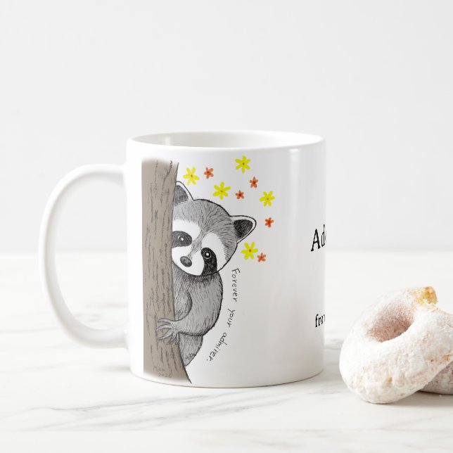 Custom Love Gift I secretly admire you Raccoon  Kaffemugg (Med munk)